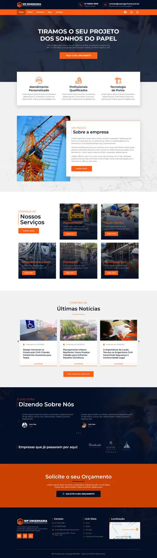 Site para empresa de engenharia